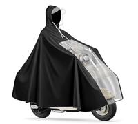 WANDGU Poncho Pioggia per Bicicletta - Impermeabile Leggero in PVC Riutilizzabile, Copertura Completa con Cappuccio - Ideale per Bici, Mountain Bike ed E-Bike (Compatto, Traspirante)