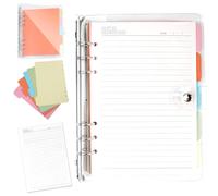 WANDGU Raccoglitore ad Anelli A5 Trasparente in Morbido PVC - Notebook Ricaricabile Con 6 Anelli Rotondi, Carta di Riempimento e Divisore per Ufficio