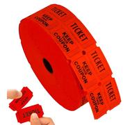 WANDGU Rotolo da 2000 fogli di valore: Segnalibri di demolizione, Segnalibri perforati, Segnalibri di valore rossi, Segnalibri colorati per negozi, bar, eventi, feste, festival