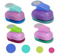 WANDGU Set di 4 punzonatrici per carta rotonde, perforatrici per carta rotonde, 4 dimensioni, per bricolage, album di ritagli, album fotografici (9 mm, 16 mm, 25 mm, 38 mm)