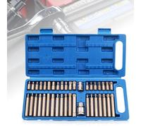 WANDGU Set di 40 dadi multidenti: set di punte Torx S2, set di chiavi a bussola, set di punte multidentate, colore originale, per riparazioni auto e fai da te