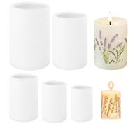WANDGU - Set di 5 stampi per candele in silicone, stampi fai da te per candele cilindriche, stampo in silicone per candele tonde, stampo cilindrico in resina per la produzione di candele, sapone fatto