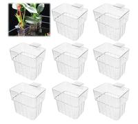 WANDGU Set di 8 supporti per piante da acquario: supporto per piante da acquario, acrilico trasparente, sospeso, piante da acquario appese, piante acquatiche per acquario