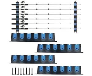 WANDGU Supporto da parete per canna da pesca, 2 paia di supporti per canna da pesca, supporto per asta per 6 canne, supporto da soffitto per canne da pesca, attrezzatura da pesca come regalo per uomo