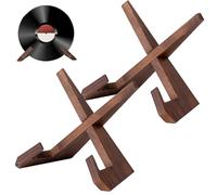 WANDGU Supporto per dischi in legno di alta qualità, 2 pezzi, in stile retrò, in vinile, per soggiorno, studio musicale o display da collezione