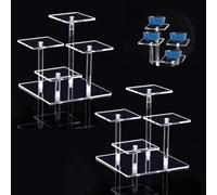 WANDGU Supporto per display in acrilico, 2 pezzi, supporto per display in acrilico, trasparente, supporto per gioielli, cupcake