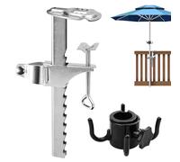 WANDGU Supporto per ombrellone da balcone: clip per ombrellone allungato, supporto per ombrellone da balcone, per tavoli, ringhiere, ispessimento, ombrellone da balcone, supporto in ferro, campo di