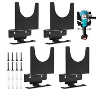 WANDGU Supporto per smerigliatrice angolare, 4 pezzi portautensili con organizer - Supporto da parete per la conservazione degli attrezzi, accessorio multifunzione garage officina