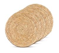 WANDGU - Tovaglietta rotonda in giacinto d'acqua: set da 4 sottobicchieri decorativi da 30 cm, decorazione per soggiorno, sottobicchieri intrecciati per piatti caldi, tovagliette per esterni