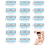 WANDGU Venus Smooth - Set di 16 lame di ricambio per rasoi da donna, ricariche per rasoi da donna, rasatura morbida e resistente, ricarica (blu)