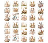WANDIC 10 Adesivi pasquali a Tema Animali da strofinare, Adesivi a Forma di Coniglio, Pecore, per Confezioni Regalo, Fai da Te, Album di Ritagli, mobili, 10 x 30 cm