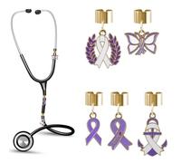 WANDIC 10 ciondoli a forma di stetoscopio, a forma di stetoscopio, per la consapevolezza del morbo di Alzheimer, accessori decorativi per operatori medici