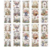 WANDIC 10 Fogli Adesivi trasferibili da strofinare, Decalcomanie Vintage a Forma di Fiore, Uccelli, Farfalle, Impermeabili, per mobili, tavoli, Bottiglie d'Acqua, Fai da Te, 30 x 9,9 cm