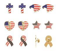 WANDIC 10 spille per il 250° anniversario degli Stati Uniti, spille patriottiche da collezione, regalo per il giorno dell'indipendenza del Patriota (5 stili)