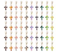 WANDIC 100 ciondoli a forma di croce con chiusura, chiusura a moschettone a | Ciondoli a forma di crocifisso con chiusura a moschettone, a forma di crocifisso, per il venerdì santo e Pasqua