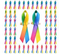 WANDIC 100 spille a nastro arcobaleno con motivo arcobaleno, con spilli di sicurezza per donne e uomini