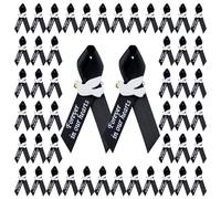 WANDIC 100 spille con nastro di raso nero con colomba, spille commemorative con nastro in Forever in Our Hearts, per commemorazioni, funerali, eventi di lutto