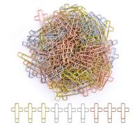 WANDIC 150 graffette a croce di Gesù, segnalibri cristiani, forniture per studio biblico religioso, regali cattolici per la domenica, diario biblico (oro, argento, oro rosa)