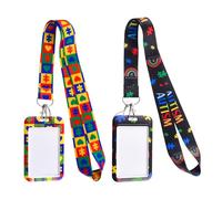 WANDIC 2 cordini per autismo con porta tessere, confezione da 2 carte di allarme per la consapevolezza dell'autismo, set di carte d'identità nascoste per disabilità, per adolescenti e adulti