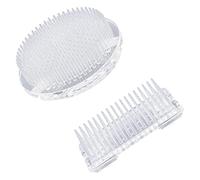 WANDIC 2 Rane Rotonde rettangolari in plastica Trasparente, per Ikebana Kenzan, portavasi per Fiori Giapponesi, con 3 Ventose, per Fai da Te