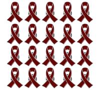 WANDIC 20 Spille a Forma di Nastro Rosso per la sensibilizzazione dell'AIDS e delle malattie cardiache, in Metallo e Smalto colorato