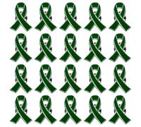 WANDIC 20 Spille a Nastro Verde, per la consapevolezza della Salute, Spilla a Forma di Nastro Verde, Spille da Bavero Verdi per Gioielli smaltati per la Decorazione