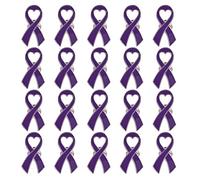 WANDIC 20 Spille a Nastro Viola a Forma di Cuore, Nastro Viola violenza Domestica, Lupus Alzheimer, pancreatico, sensibilizzazione sul Cancro, Spille da Bavero, smaltate per Donne