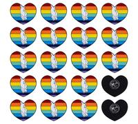 WANDIC 20 Spille Arcobaleno con Nastro, LGBT Handshake Arcobaleno smaltate Spille Gay Pride in Metallo Badge Abbigliamento Zaino Decorazione Accessori, Metallo