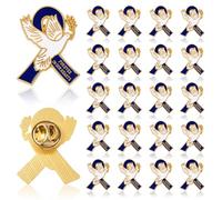 WANDIC 20 spille con nastro blu con colomba e grano, Forever in Our Hearts, per la sensibilizzazione sul cancro al colon, alla prostata, per feste, eventi, abbigliamento, decorazione