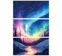 WANDIC 3 fogli adesivi Aurora Rub on Transfer decalcomanie cielo stellato adesivi impermeabili per mobili decalcomanie per fai da te e decorazione domestica, 15 x 30 cm