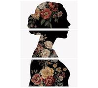 WANDIC 3 fogli di adesivi vintage da strofinare, con silhouette femminile, grandi, impermeabili, per mobili in legno, finestre, album di ritagli, 15 x 30 cm