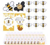 WANDIC 30 spille a forma di ape, regalo per collaboratori, smaltate, distintivi per bavero, abbigliamento, zaini, accessori decorativi, con biglietti di ringraziamento e sacchetti in organza, Metallo