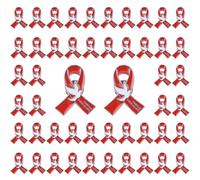 WANDIC 50 spille con nastro rosso con colomba della pace, spille per la sensibilizzazione contro il cancro, spille per la sensibilizzazione sull'HIV/AIDS, per feste, eventi, abbigliamento, decorazione