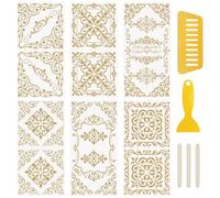 WANDIC 6 fogli adesivi trasferibili da strofinare, dorati, retro diagonali, impermeabili, decalcomanie decorative per mobili, diari spazzatura per fai da te, 15 x 30 cm