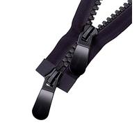 WANDIC Cerniera separata per Giacca, 1 Pezzo, 150 cm, Doppia Apertura, Super Grande, in plastica, Resistenti, per lavori Fai da Te Cucito, Artigianato, Striscia/Denti triangolari