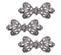 WANDIC Chiusure per Mantello, 3 Pezzi, 5,8 cm, Clip per Mantello con Strass, Stile Vintage, per Cardigan, Abbigliamento, Maglioni, Scialle
