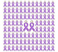 WANDIC Ciondoli a Forma di Nastro, per la violenza Domestica, Lupus, Alzheimer, consapevolezza del Cancro al Pancreas, in Lega, per la creazione di Gioielli, 100Pcs, Metallo