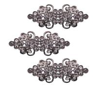 WANDIC Fermagli per mantello, 3Pz 6,3CM Gun Black Cape Clips con strass Vintage bottoni a pressione maglione per abbigliamento scialle maglione