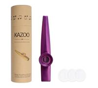 Wandic Kazoo in lega di alluminio con 3 membrane diaframma da bocca, con scatola regalo vintage oro, alluminio, Viola, tipo 1