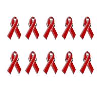 WANDIC Pin del Nastro Rosso, 10 pz Nastri di Consapevolezza delle Malattie Cardiache Spille da Consapevolezza Aids Hope Pins Spille per Gioielli in Smalto per Donna