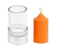WANDIC - Stampi per candele, 1 stampo per candele a pilastro con cupola e 1 adesivo, in plastica, per realizzare candele fai da te