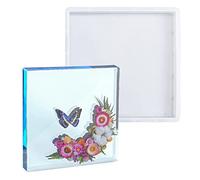WANDIC Stampo in Silicone 3D a Forma Quadrata, 1 Pezzo, Stampo in Resina Epossidica a Specchio per Esemplari Artistici e Decorazioni per la Casa