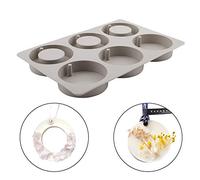 WANDIC Stampo in Silicone per Cera, 1 Pc, 6 cavità Stampo con Foro per appenderlo, Stampo in Silicone per Gioielli Fatti a Mano, Ornamenti in Cera per progetti di Fai da Te