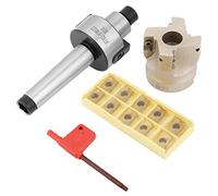 Fresa per Spianatura, Fresa Frontale in Metallo Duro, Supporto per Spianatrice MT2FMB22 + Fresa CNC 400R5022 Lather End + 10 Pezzi in Metallo Duro
