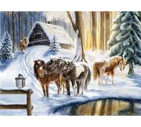 Wandkalender Winterpferde: Adventskalender