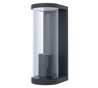 Wandlampe Da Esterno IP44 E27 Alluminio Vetro Scuro Grigio OSRAM H 22,2 cm