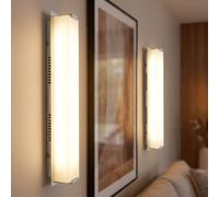 Lampada Parete da Luci Soggiorno LED Pavimento Cromato Vetro L 61 CM 2er Set