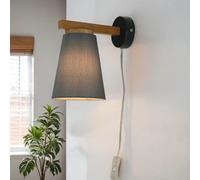 Wandlampe Mit Schalter Licht-Erlebnisse Ellie E27 Grigio Scandinavo Wandleuchte