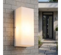 Wandlampe Wandleuchte Da Esterno Globo Facciata Bianca 1 Lampada LED H 25 cm