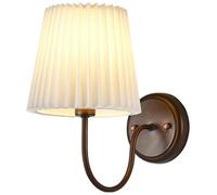 Wandleuchte aus der Mitte des Jahrhunderts mit plissiertem Stoffschirm, Schwanenhals, Bauernhaus-Vintage-Wandleuchte, ölgeriebene Bronze, antike Wandlampe für Schlafzimmer, Nachttisch, Wohnzimmer, Bad